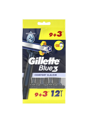 Одноразовые бритвенные станки Blue 3 Comfort Slalom 12 шт. Gillette 8006540808771 (331860644)