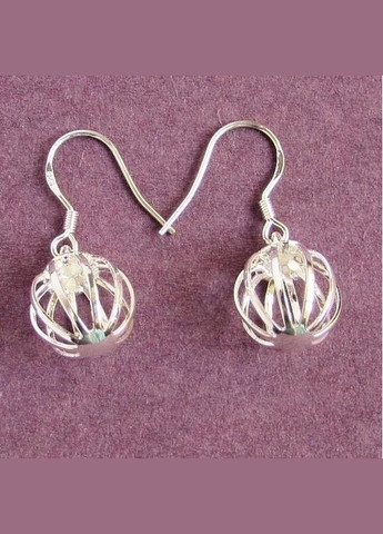 Поосеребрённые стильные серьги Шарики в полоску Fashion Jewelry (338431276)