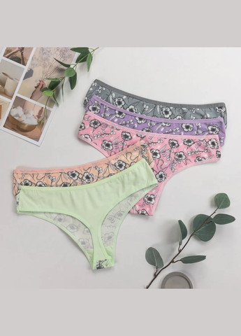 Трусы-стринги батал 5 шт Nicoletta (304740993)