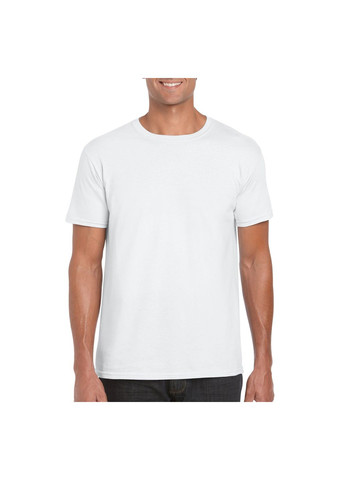 Белая футболка мужская базовая однотонная белая 64000-000c с коротким рукавом Gildan Softstyle