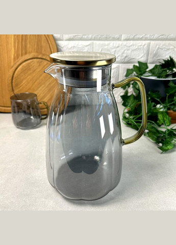 Высокий стеклянный чайник для плиты 2 л Дымка Roko No Brand (303213219)