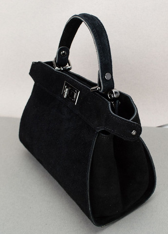 Сумка жіноча замшева на застібці 03736 чорна Virginia Conti (305673692)