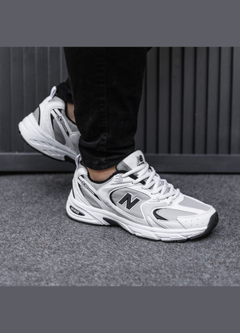 Білі Зимовий кросівки зимові чоловічі new balance 530 winter white gray black fleece | нью беланс 530 білі сірі чорні з флісом No Brand