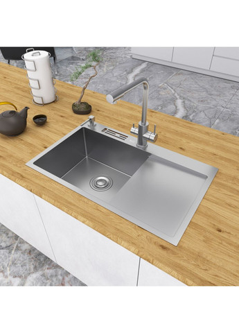 Накладна кухонна мийка з правим крилом NS-7848(R) Nett (336935129)