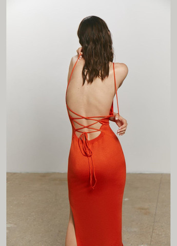 Оранжевое платье с открытой спиной оранжевый 2027 Papaya