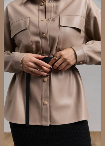 Темно-бежевая повседневный рубашка Triko Bakh