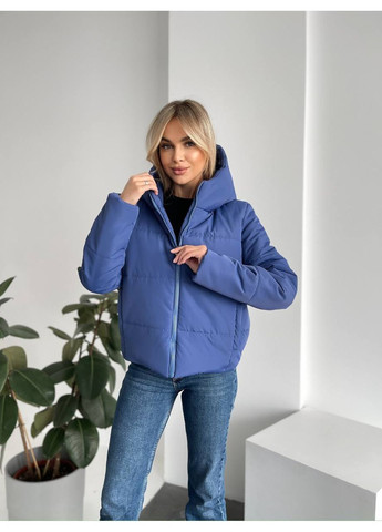 Синяя демисезонная куртка плащевка синтепон 200 топ качество No Brand