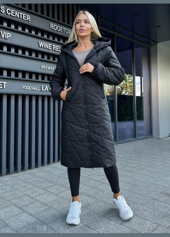 Черная демисезонная куртка плащевка канада + подклада синтепон 200 No Brand