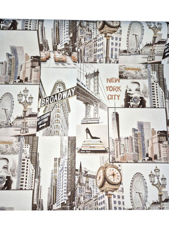 Шпалери вінілові 10.05 × 1.06 м Слов’янські шпалери 2351-05, міський стиль для вітальні, спальні, кабінету Слов'янські шпалери (340275322)