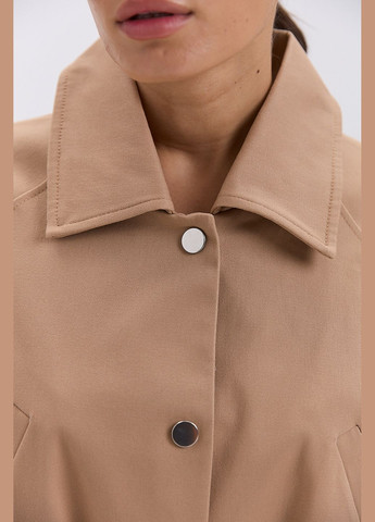 Женская бежевая котоновая ветровка с кулиской на талии Arjen (324392962}