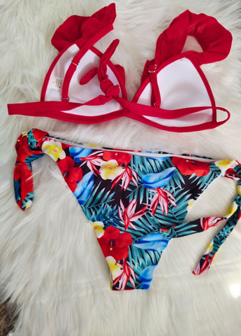 Червоний літній роздільний купальник red роздільний FS