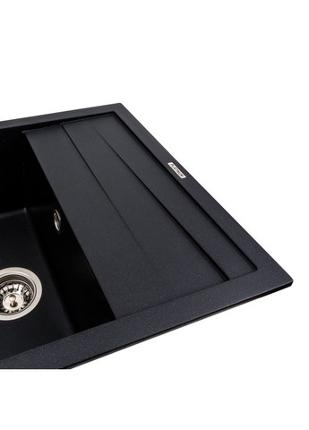 Кухонная мойка гранитная матовая 7050 CASCADA черный металлик Platinum (336934384)