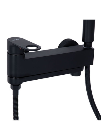 Смеситель для ванны Jay с поворотным изливом (с душевым гарнитуром) QTJAY260BLM45548 Black Matt Qtap 260 (322069683)