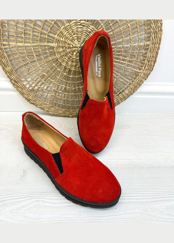 Maestro Туфлі жіночі з натуральної замші червоного кольору на потовщеній підошві. 37 розмір червоний з натуральна замша, — демісезон (303932094)