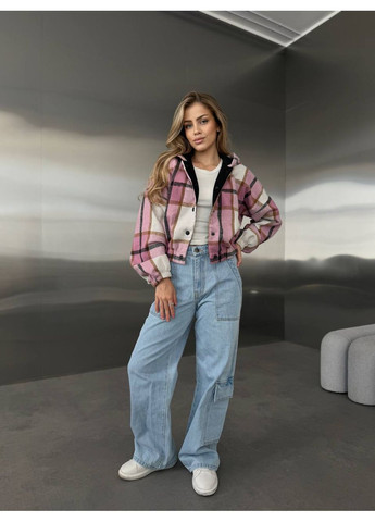 Женский кашемировый бомбер в клетку (363839558)