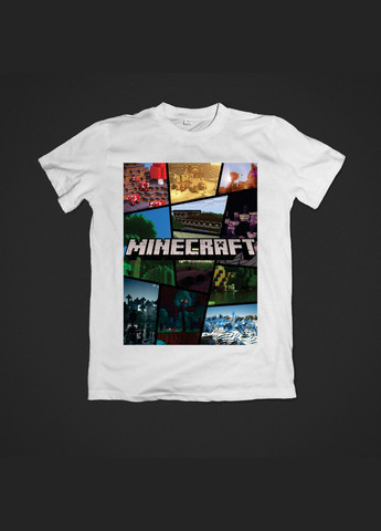Біла демісезонна футболка youstyle minecraft 2 0660 Gildan