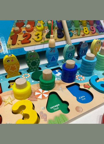 Деревянная игра сортер Монтессори с магнитной рыбалкой MD 1602-UA Домашние животные укр и англ Limo Toy (327215935)