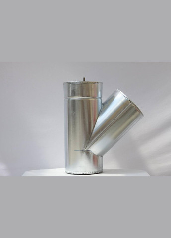 Трійник для димоходу утеплений діаметр 180/250мм нерж/оцинк 45гр 0,5мм (сендвіч) AISI 304 Комінвент (317295696)