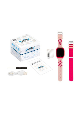 Детские смартчасы GO005 4G WIFI Thermometer Pink Розовые Amigo (279826363)