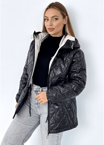 Черная демисезонная куртка elina черный с зигзагами MioRichi