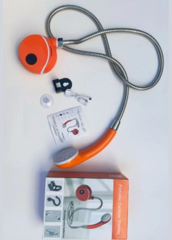 Душ портативний акумуляторний для кемпінгу та дачі на Li-ion 2000 мАг Portable Outdoor Shower автономний з насосом Помаранчевий No Brand (341318691)