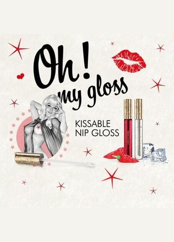 Зігріваючий та охолодний блиск для сосків Kissable Nip Gloss DUET (2 х13мл) CherryLove Bijoux Indiscrets (282709513)