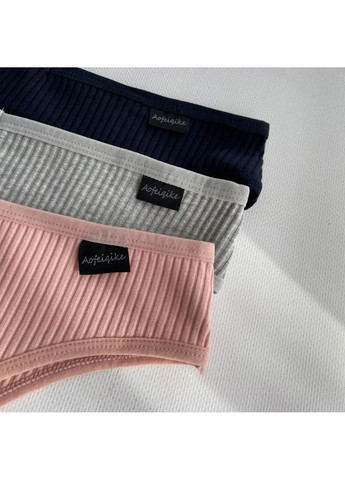 Жіночі труси бразиліани в рубчик, набір трусів для жінок 6 шт, зручні жіночі труси коттонові бразиліани No Brand Бразиліани (365814713)