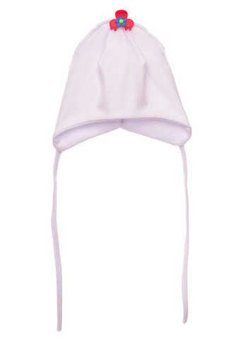 Шапка на зав'язках для дівчинки подвійний трикотаж Happy біла 1м+ (50977) BABYKROHA (323469702)