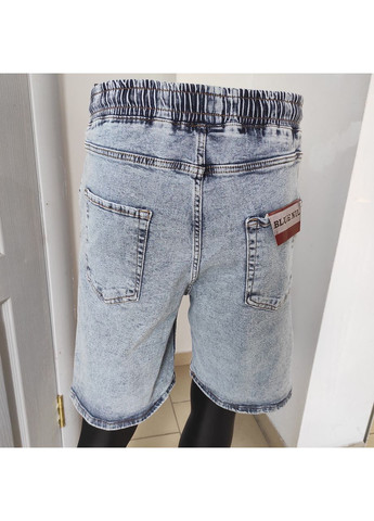 Шорти чоловічі Baggy джинсові пояс на резинці шнурок 30 світло-блакитні No Brand (369012248)