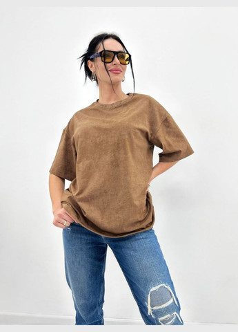 Бежева базова футболка з коротким рукавом Fashion Girl "Simple"
