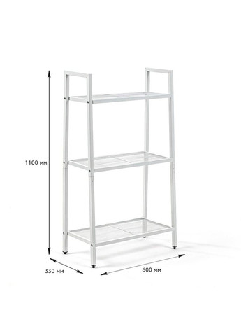 Стелаж-етажерка триярусний з металу 60х33х110см Білий SW-00002103 Sticker Wall (330020184)