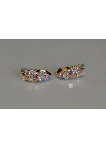 Сережки срібні з золотими вставками (пластинами) Silver Style (366813890)