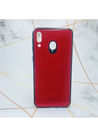 Силіконовий чохол case зі скляною задньою панеллю для Samsung Galaxy M20 Червоний Glass (359494231)