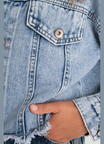 Пиджак детский для девочки джинсовый голубого цвета Let's Shop (292251656)
