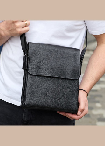 Сумка месенджер шкіряна барсетка для чоловіка чорна 35775 Tiding Bag (336182110)