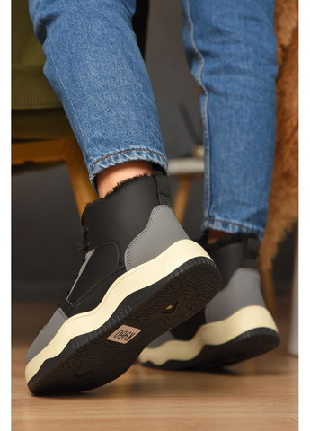 Кроссовки зимние женские черно-серого цвета Let's Shop чёрно-белые зима (372371037)