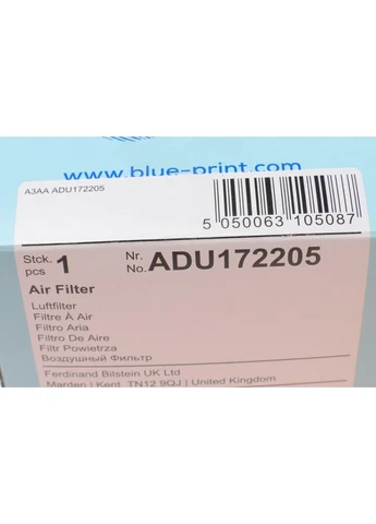 Фильтр воздушный Smart (пр-во ) ADU172205 Blue Print (366187109)