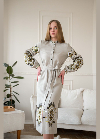 Сіра плаття Vyshyvanka льон (299339646)