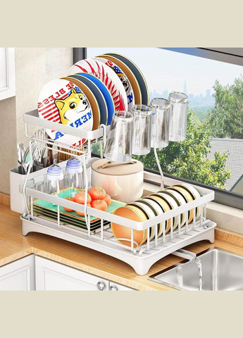 Підставка для сушки посуду К5 Lincoр сушарка для посуду з килимком Біла (R051322) No Brand (330778651)