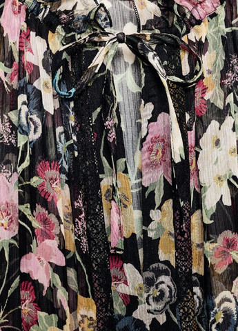 Комбинированное платье Zara с цветочным принтом