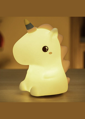 Сенсорный ночник-светильник тактильный аккумуляторный силиконовый с пультом управления "Единорог" No Brand (334011321)