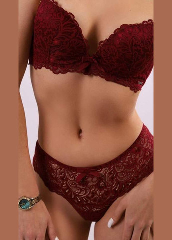 Бордовый демисезонный комплект нижнего белья бордовый No Brand Жіночий комплект білизни