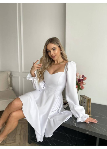 Белое платье Garna однотонное