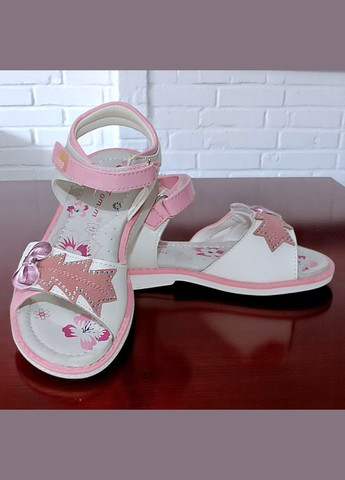 Белые повседневные, праздничные открытые босоножки на липучках сандалии для девочки том м Tom.M на липучке