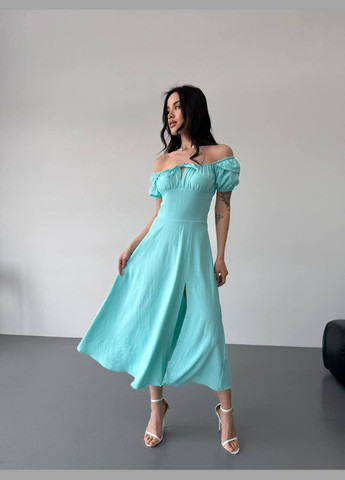 Бирюзовое праздничный, спортивное, повседневный, вечернее, деловое нежное весеннее платье SAVOY BRAND