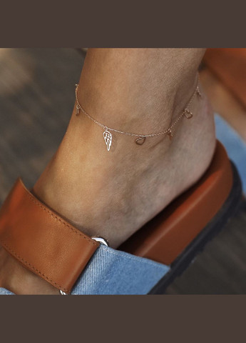 Браслет Сердечки та хрестики на ногу (червоне золото) б05125 25 25 Oniks (264644513)