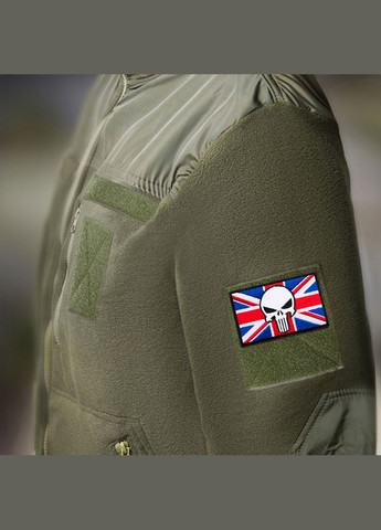 Набір шевронів 2 шт. з липучкою Череп Карателя на Прапорі Великобританії, прапор Англії, вишитий патч нашивка 5х8 IDEIA (300229106)