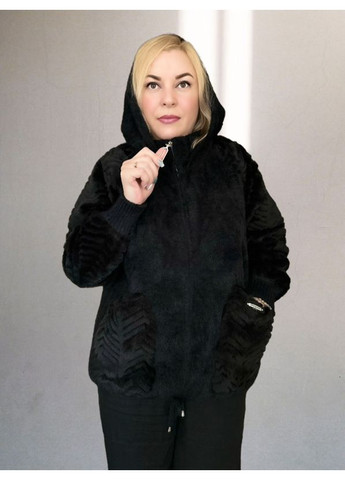 Чорна жіноча куртка з вовни "альпака" Value Plus