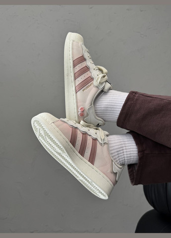 Кросівки жіночі Adidas Superstar beige white pink | Адідас Суперстар бежеві білі рожеві No Brand бежеві демісезони (316091186)