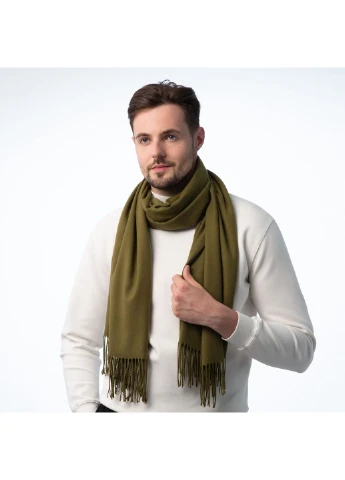 Палантин мужской однотонный кашемир хаки IDANA 945-976 LuckyLOOK 945-976M (322789249)